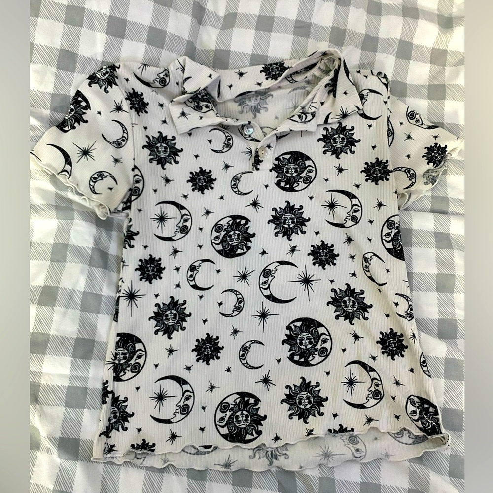Celestial White and Black Top